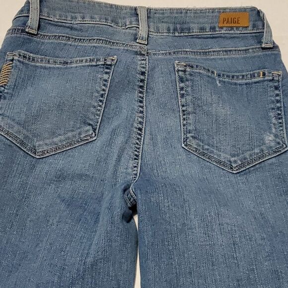 Paige Verdugo Medium Wash Mid Rise Crop Casual Trendy Skinny Jeans W 26 - Picture 7 of 11